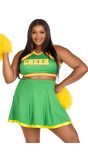 Cheer Groene Cheerleader Jurkje Plus Size