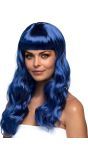 Chique Lange Pruik Blauw
