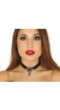 Choker met Blauwe Strass Steentjes