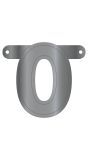 Cijfer 0 Banner Metallic Zilver