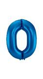 Cijfer 0 Blauwe Folieballon 86cm