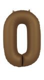 Cijfer 0 Folieballon Bruin 86 cm
