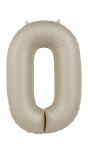Cijfer 0 Folieballon Crème Wit 86 cm