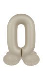 Cijfer 0 Folieballon Staand Crème Wit 72 cm