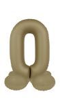 Cijfer 0 Folieballon Staand Goud 41 cm