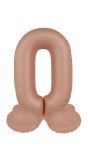 Cijfer 0 Folieballon Staand Vintage Roze 41 cm