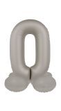 Cijfer 0 Folieballon Staand Zilver 41 cm