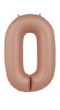 Cijfer 0 Folieballon Vintage Roze 86 cm