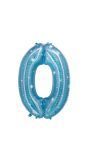 Cijfer 0 Galatic Aqua Folieballon 101cm