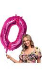 Cijfer '0' Grote Roze Folieballon 86 cm