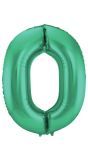 Cijfer 0 Metallic Groen Folieballon 86cm