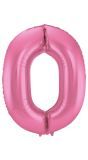 Cijfer 0 Metallic Roze Folieballon 86cm