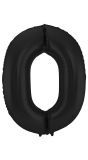 Cijfer 0 Metallic Zwart Folieballon 86cm