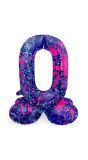 Cijfer 0 Paarse Paint Splash Staande Folieballon
