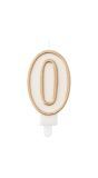 Cijfer 0 Taartkaars Chic Goud 9 cm
