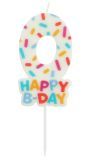 Cijfer 0 Taartkaars Gekleurde Sprinkles 7 cm