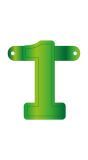 Cijfer 1 Banner Lime Groen