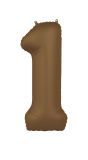 Cijfer 1 Folieballon Bruin 86 cm