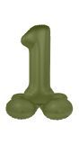 Cijfer 1 Folieballon Staand Olijfgroen 41 cm