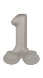 Cijfer 1 Folieballon Staand Zilver 72 cm