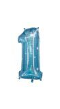 Cijfer 1 Galatic Aqua Folieballon 101cm