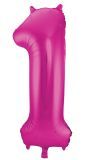 Cijfer 1 Roze Folieballon 86cm