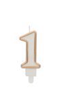 Cijfer 1 Taartkaars Chic Goud 9 cm