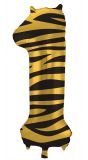 Cijfer 1 Tiger Chic Folieballon