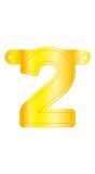 Cijfer 2 Banner Geel