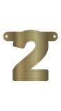 Cijfer 2 Banner Metallic Goud
