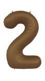 Cijfer 2 Folieballon Bruin 86 cm