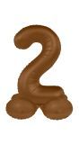 Cijfer 2 Folieballon Staand Bruin 41 cm