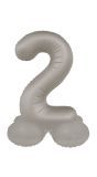 Cijfer 2 Folieballon Staand Zilver 72 cm