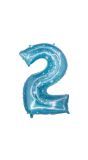 Cijfer 2 Galatic Aqua Folieballon 101cm