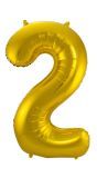 Cijfer 2 Gouden Folieballon 86cm