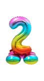 Cijfer 2 Regenboog met Standaard 72cm