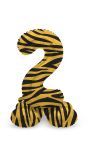 Cijfer 2 Tiger Print Kleine Staande Folieballon