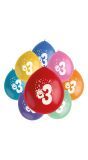 Cijfer 3 Ballonnen set Gekleurd Monsters
