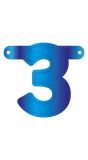 Cijfer 3 Banner Blauw