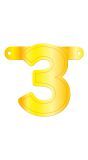 Cijfer 3 Banner Geel