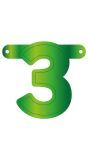 Cijfer 3 Banner Lime Groen