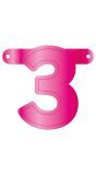 Cijfer 3 Banner Magenta