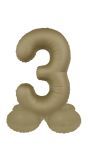 Cijfer 3 Folieballon Staand Goud 72 cm