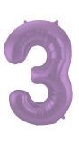 Cijfer 3 Metallic Paars Folieballon 86cm
