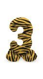 Cijfer 3 Tiger Print Kleine Staande Folieballon