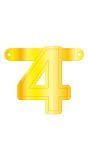 Cijfer 4 Banner Geel