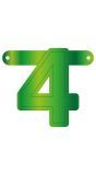 Cijfer 4 Banner Lime Groen