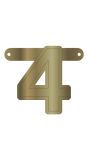 Cijfer 4 Banner Metallic Goud