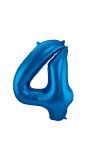 Cijfer 4 Blauwe Folieballon 86cm
