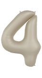 Cijfer 4 Folieballon Crème Wit 86 cm
